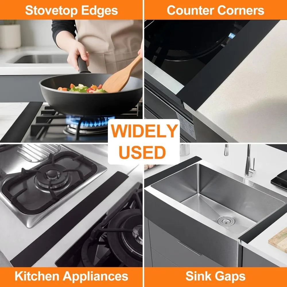 Silicone Stove Gap Covers (2-Pack) — Stop Crumbs Between Stove and Counter